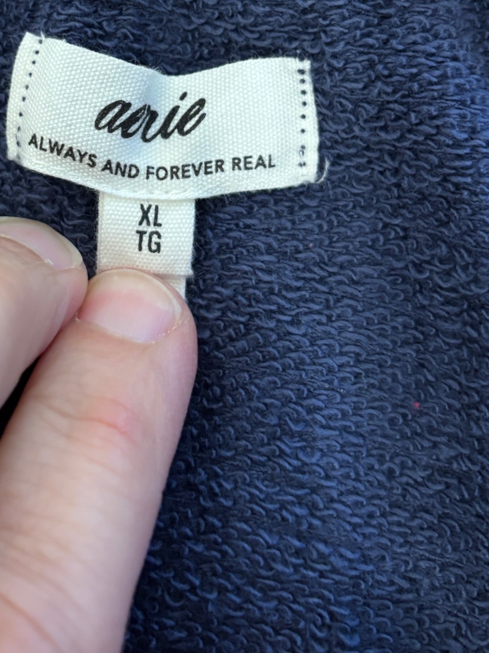 Aerie Oversized Blue Textured Pullover – Size XL - Picture 2 of 9